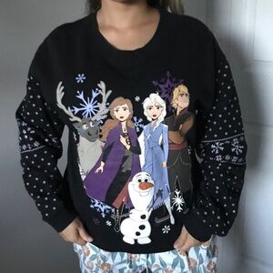 DISNEY Frozen Elsa and Friends Graphic Womens Sweatshirt | L 11-13